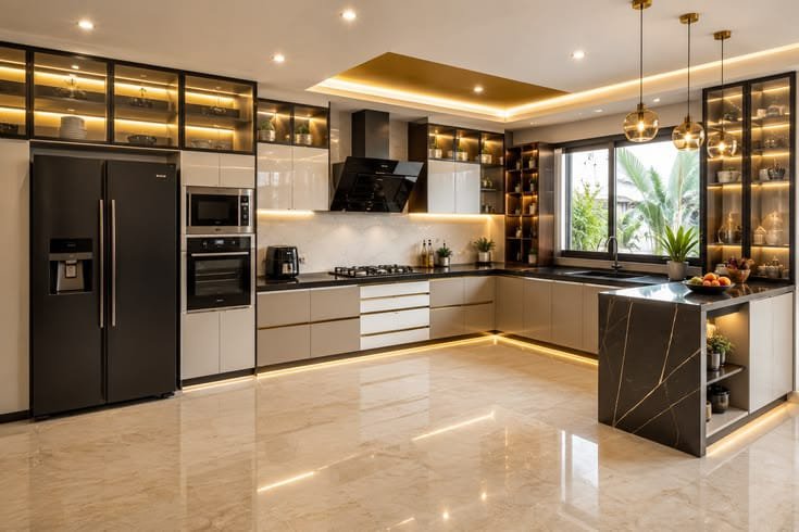 U shape kitchen